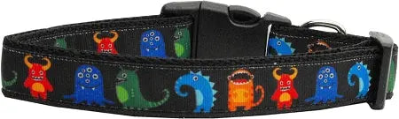 Black Monsters Nylon Dog Collar Sm Default Title