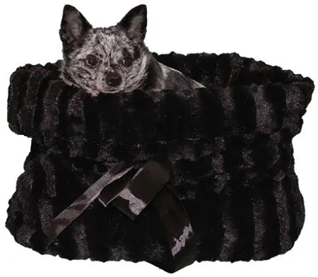 Black Reversible Snuggle Bugs Pet Bed, Bag, And Car Seat In One Default Title