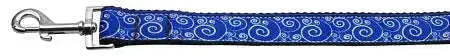 Blue-And-White-Swirly-Nylon-Ribbon-Dog-Collars-1-Wide-6ft-Leash-GreatEagleInc-318911872