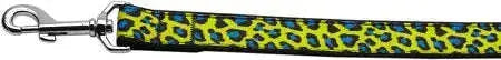 Blue-And-Yellow-Leopard-Nylon-Dog-Leash-3-8-Inch-Wide-6ft-Long-GreatEagleInc-318920662