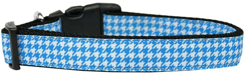 Blue-Houndstooth-Nylon-Dog-Collar-Sm-GreatEagleInc-318772522
