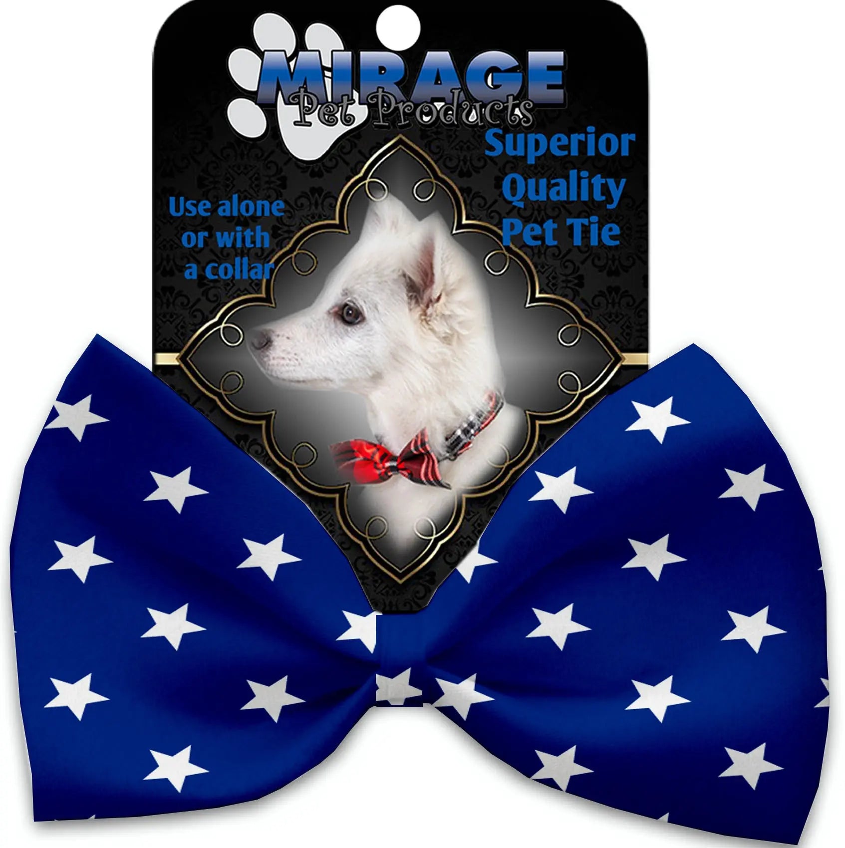 Blue Stars Pet Bow Tie Collar Accessory With Velcro Default Title