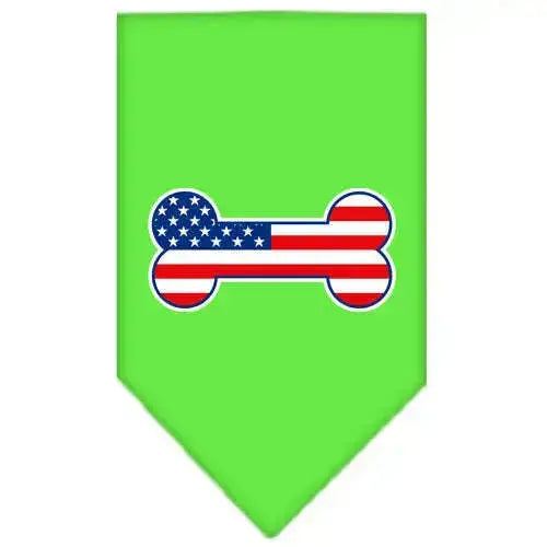 Bone-Flag-American-Screen-Print-Bandana-Lime-Green-Large-GreatEagleInc-333825197