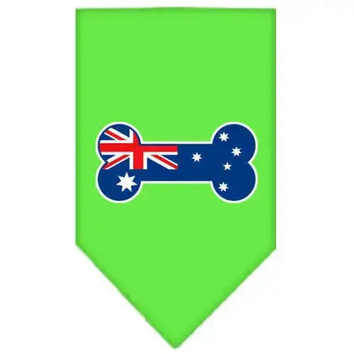 Bone-Flag-Australian-Screen-Print-Bandana-Lime-Green-Large-GreatEagleInc-319365893