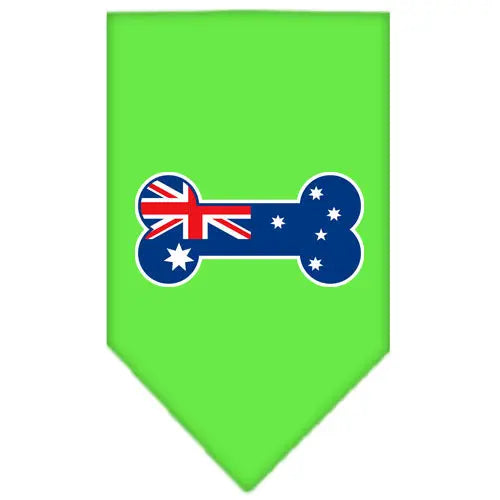 Bone Flag Australian Screen Print Bandana Lime Green Large Default Title