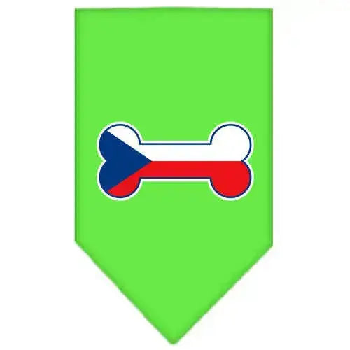 Bone-Flag-Czech-Republic-Screen-Print-Bandana-Lime-Green-Small-GreatEagleInc-319356790