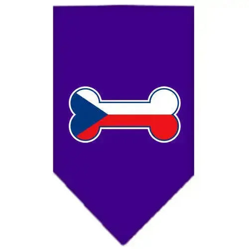 Bone-Flag-Czech-Republic-Screen-Print-Bandana-Purple-Small-GreatEagleInc-319356370