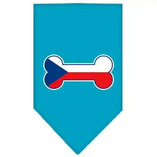 Bone-Flag-Czech-Republic-Screen-Print-Bandana-Turquoise-Small-GreatEagleInc-319356139