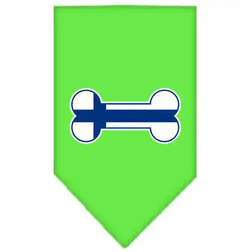 Bone-Flag-Finland-Screen-Print-Bandana-Lime-Green-Large-GreatEagleInc-319353177