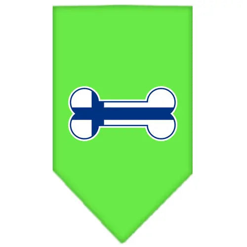 Bone Flag Finland Screen Print Bandana Lime Green Large Default Title