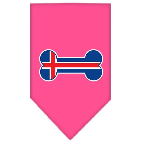 Bone Flag Iceland Screen Print Bandana Bright Pink Large Default Title