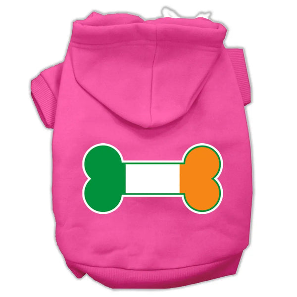 Bone Flag Ireland Screen Print Pet Hoodies Bright Pink Size Med Default Title