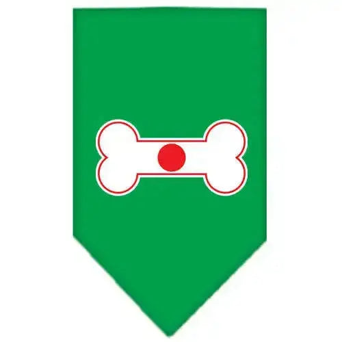 Bone-Flag-Japan-Screen-Print-Bandana-Emerald-Green-Large-GreatEagleInc-318581777