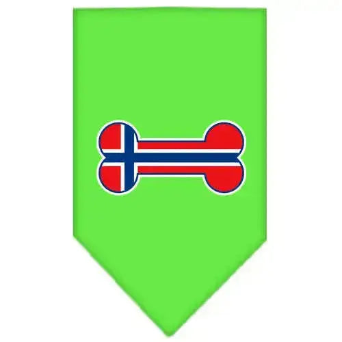 Bone-Flag-Norway-Screen-Print-Bandana-Lime-Green-Large-GreatEagleInc-318532069