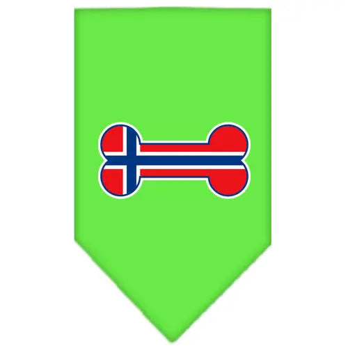 Bone Flag Norway Screen Print Bandana Lime Green Large Default Title