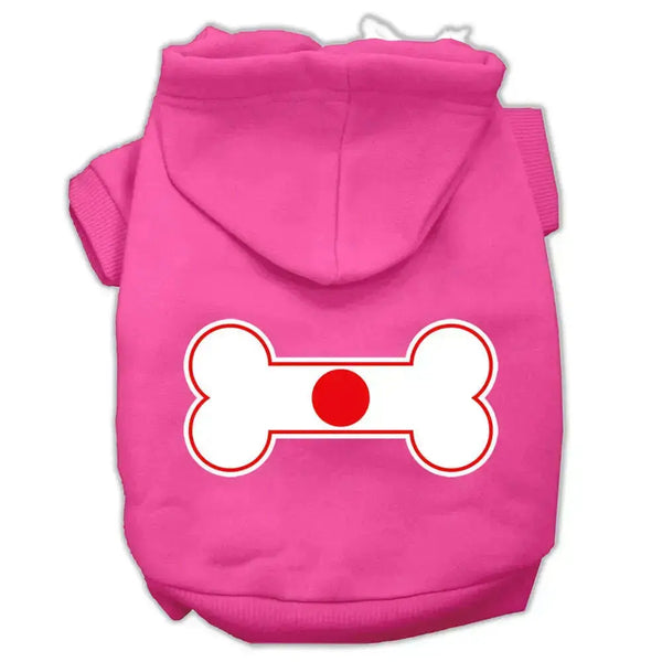 Bone-Shaped-Japan-Flag-Screen-Print-Pet-Hoodies-Bright-Pink-Size-Xl-GreatEagleInc-333721939