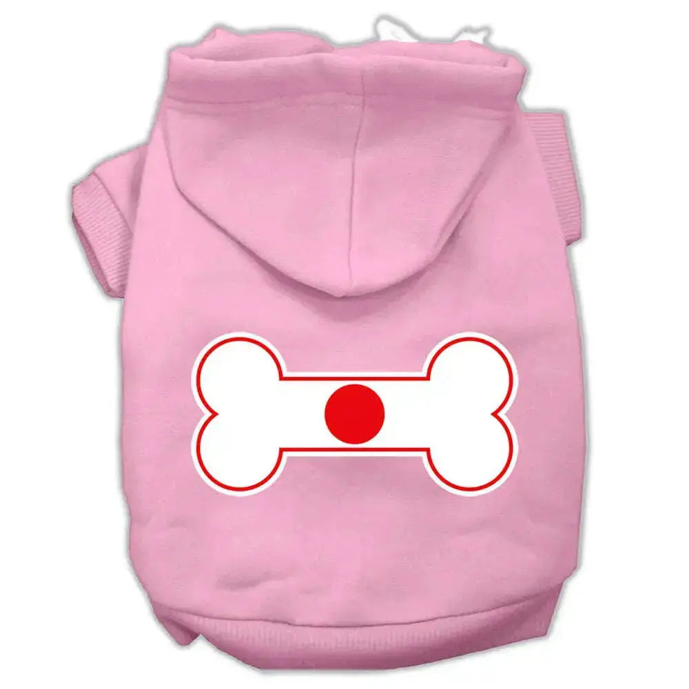 Bone-Shaped-Japan-Flag-Screen-Print-Pet-Hoodies-Light-Pink-Size-L-GreatEagleInc-333722492