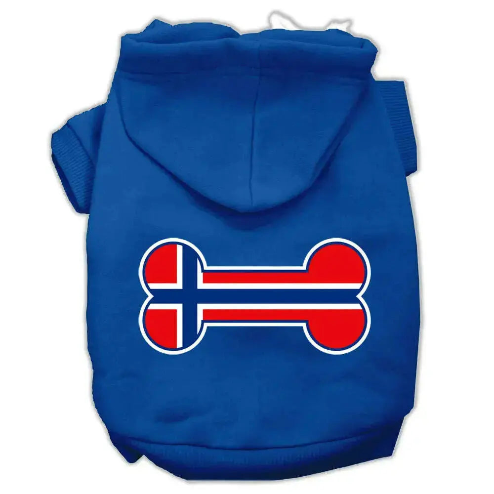 Bone-Shaped-Norway-Flag-Screen-Print-Pet-Hoodies-Blue-L-GreatEagleInc-333720490