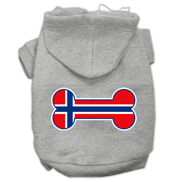 Bone Shaped Norway Flag Screen Print Pet Hoodies Grey Xxxl Default Title