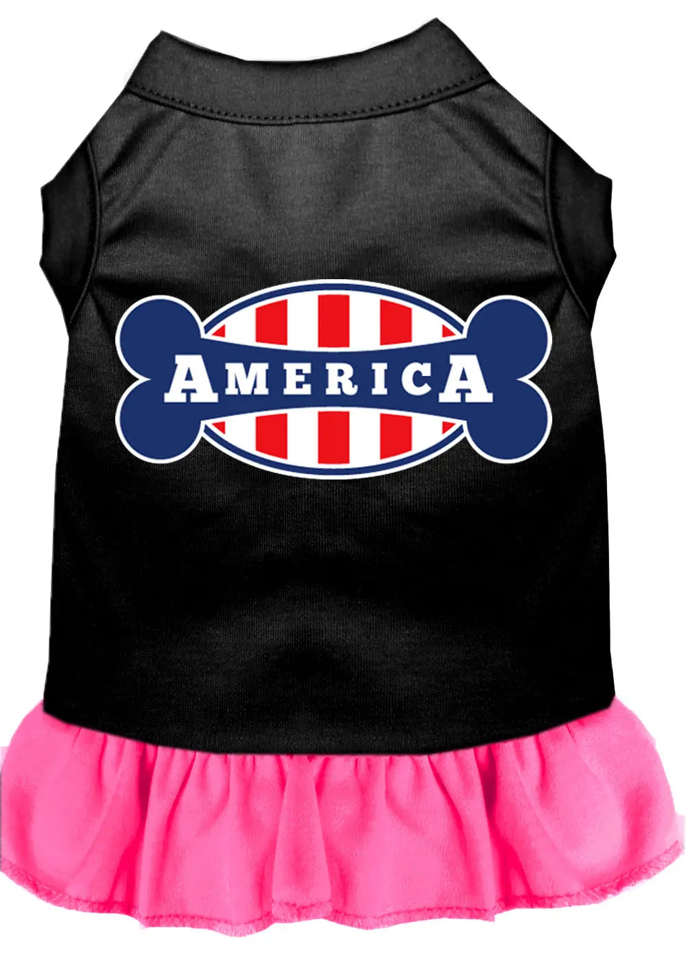 Bonely In America Screen Print Dress Black With Bright Pink Sm Default Title