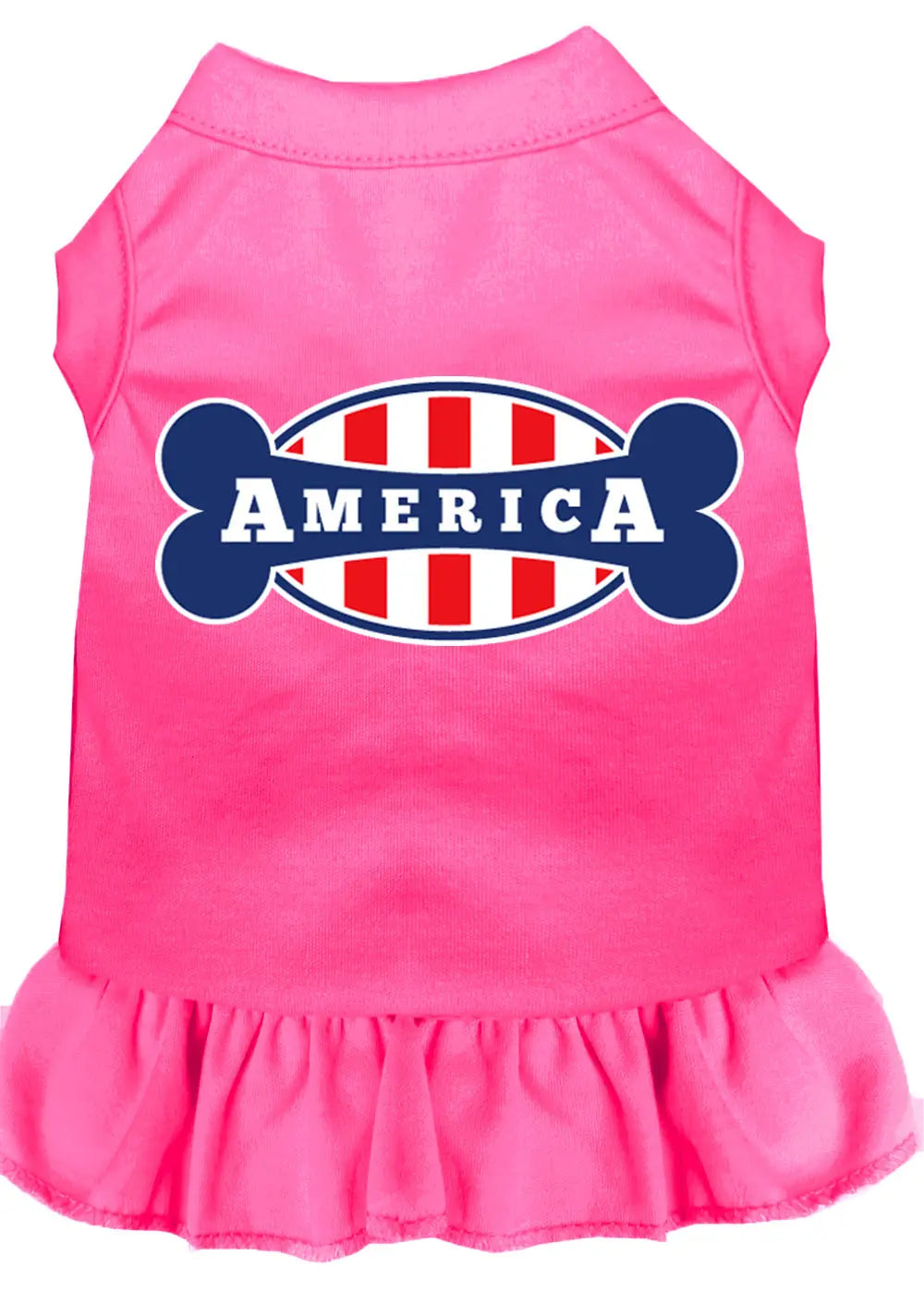 Bonely In America Screen Print Dress Bright Pink Med Default Title