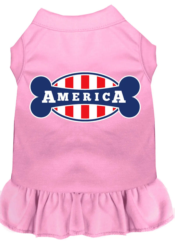 Bonely In America Screen Print Dress Light Pink Lg Default Title