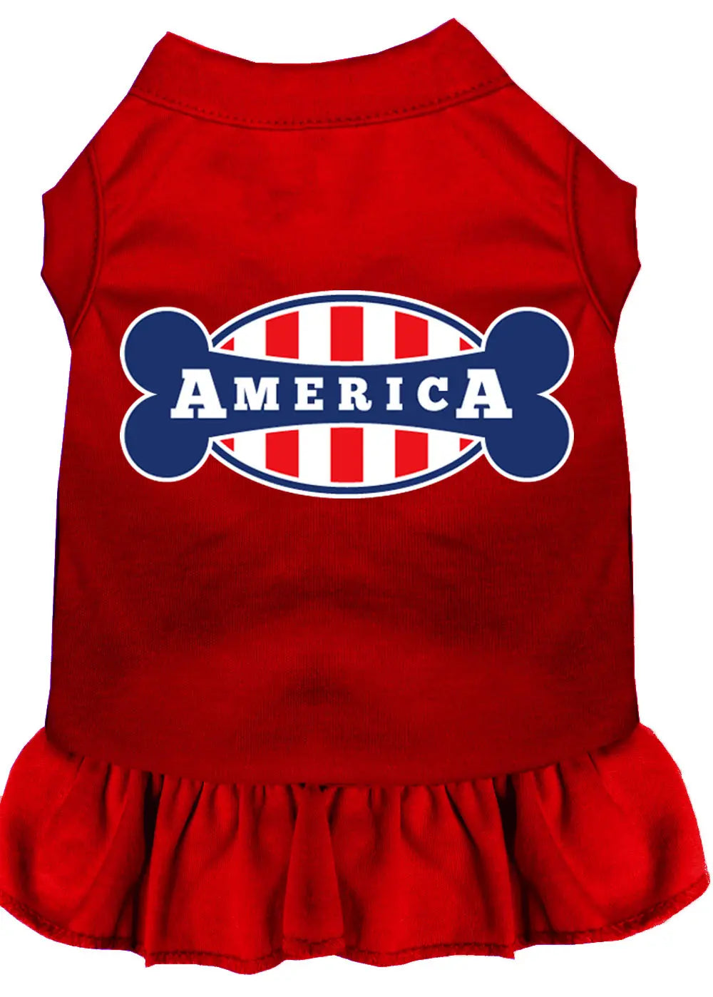 Bonely In America Screen Print Dress Red Xl Default Title
