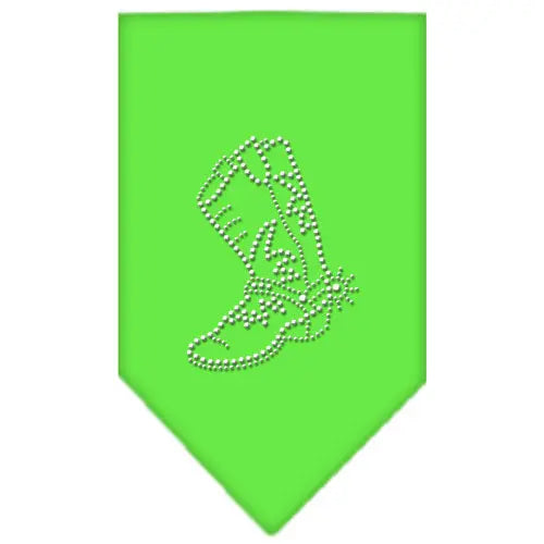 Boot Rhinestone Bandana Lime Green Small Default Title
