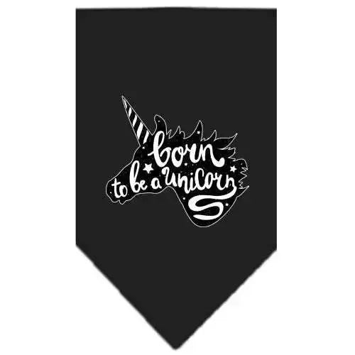 Born-To-Be-A-Unicorn-Screen-Print-Bandana-Black-Small-GreatEagleInc-319347773