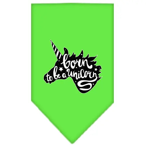 Born To Be A Unicorn Screen Print Bandana Lime Green Small Default Title