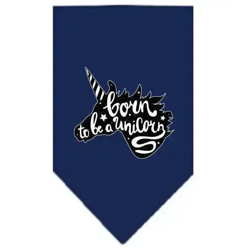 Born-To-Be-A-Unicorn-Screen-Print-Bandana-Navy-Blue-Small-GreatEagleInc-319347131