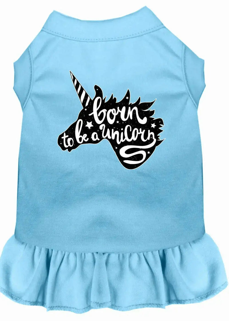 Born-To-Be-A-Unicorn-Screen-Print-Dog-Dress-Baby-Blue-Xs-GreatEagleInc-333780093