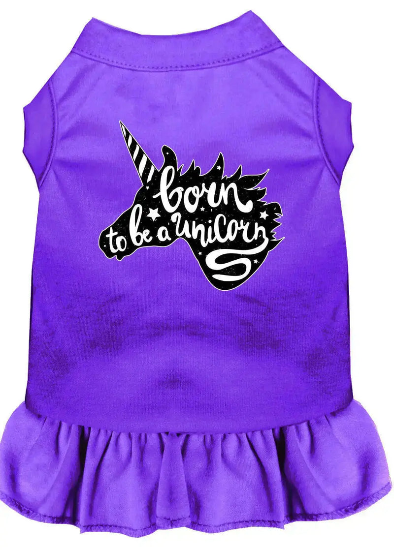 Born-To-Be-A-Unicorn-Screen-Print-Dog-Dress-Purple-Xs-GreatEagleInc-333781984