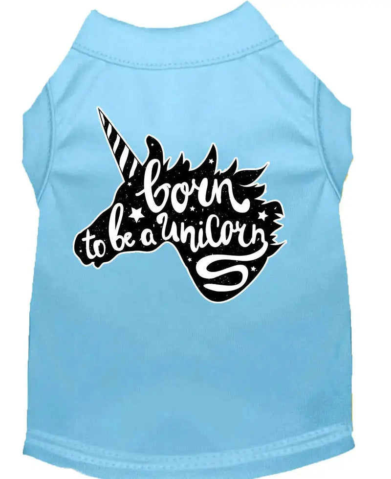 Born-To-Be-A-Unicorn-Screen-Print-Dog-Shirt-Baby-Blue-Xl-GreatEagleInc-319968356