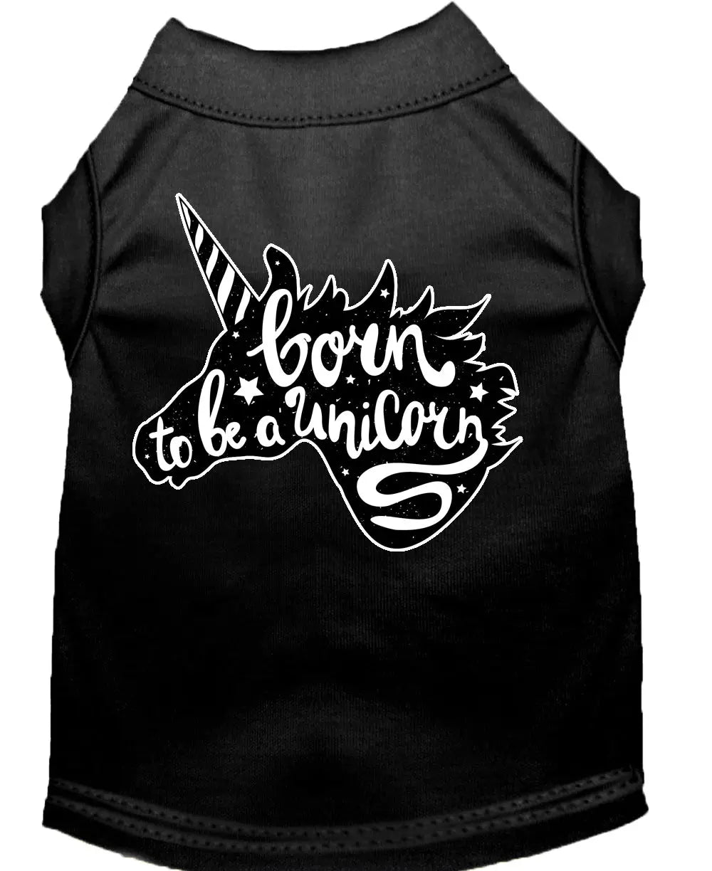 Born To Be A Unicorn Screen Print Dog Shirt Black Xxxl Default Title