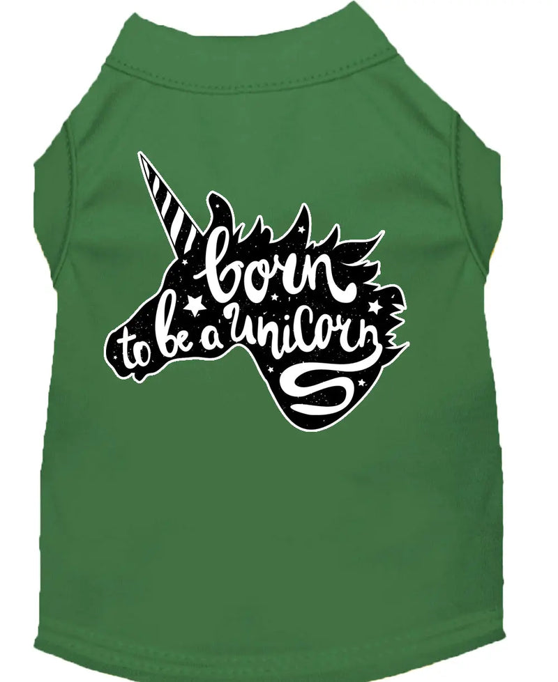 Born To Be A Unicorn Screen Print Dog Shirt Green Xxl Default Title