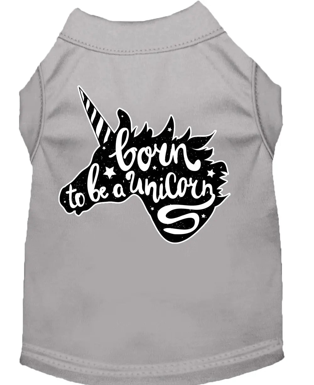 Born To Be A Unicorn Screen Print Dog Shirt Grey Xxxl Default Title