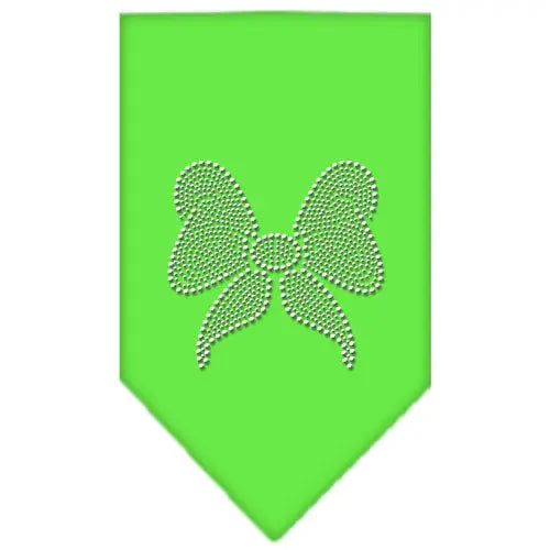 Bow Rhinestone Bandana Lime Green Large Default Title
