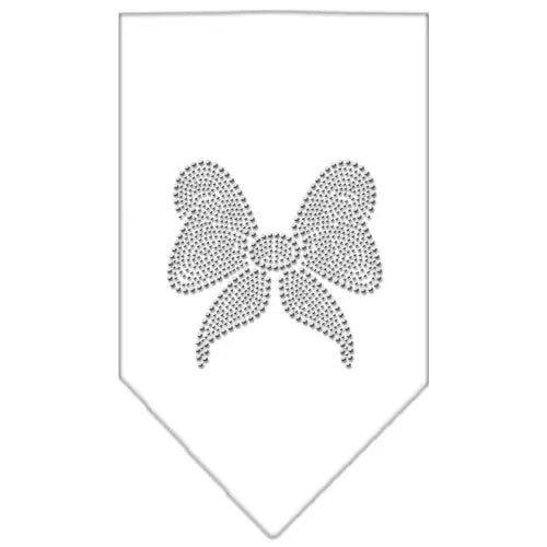 Bow Rhinestone Bandana White Large Default Title