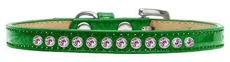 Bright-Pink-Crystal-Size-12-Emerald-Green-Puppy-Ice-Cream-Collar-GreatEagleInc-319622660