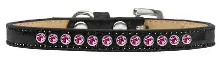 Bright-Pink-Crystal-Size-14-Black-Puppy-Ice-Cream-Collar-GreatEagleInc-319623585