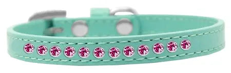 Bright Pink Crystal Size 16 Aqua Puppy Collar Default Title