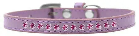 Bright-Pink-Crystal-Size-16-Lavender-Puppy-Collar-GreatEagleInc-333853476