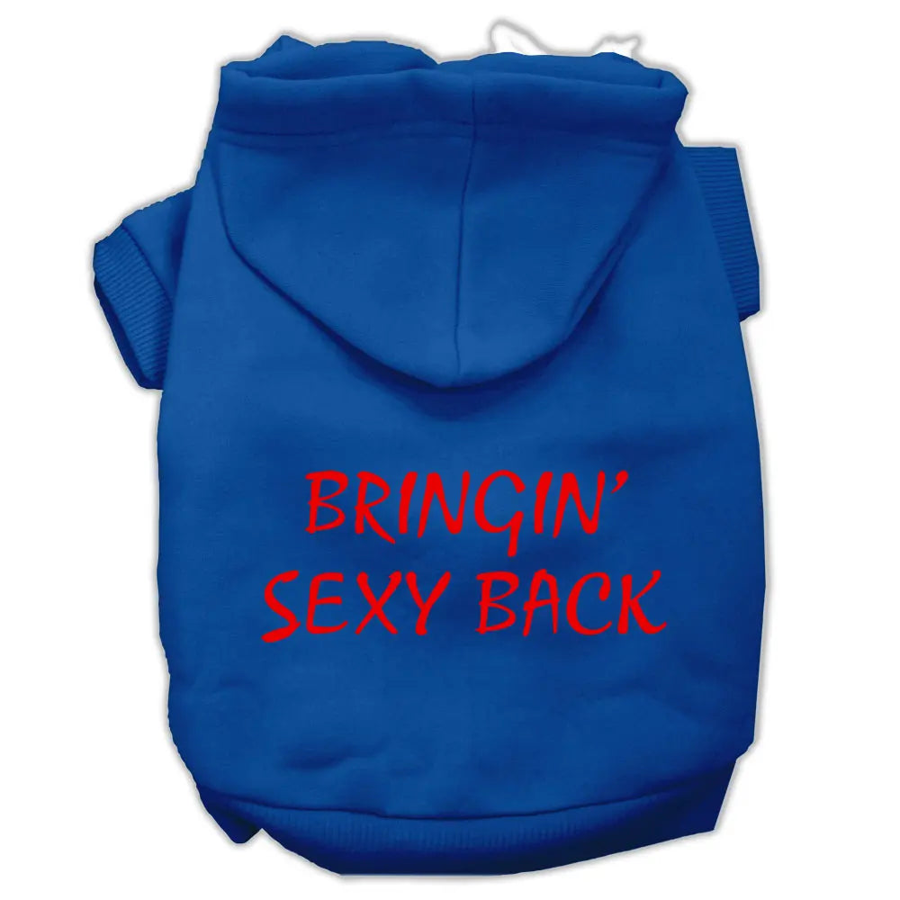 Bringin' Sexy Back Screen Print Pet Hoodies Blue Size Lg Default Title