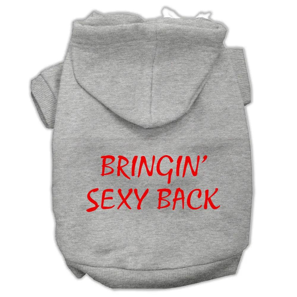 Bringin' Sexy Back Screen Print Pet Hoodies Grey Size Lg Default Title