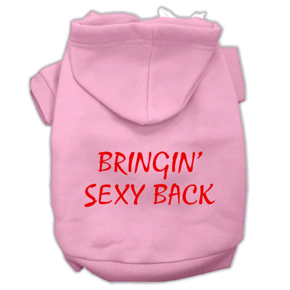 Bringin' Sexy Back Screen Print Pet Hoodies Light Pink Size Xs Default Title