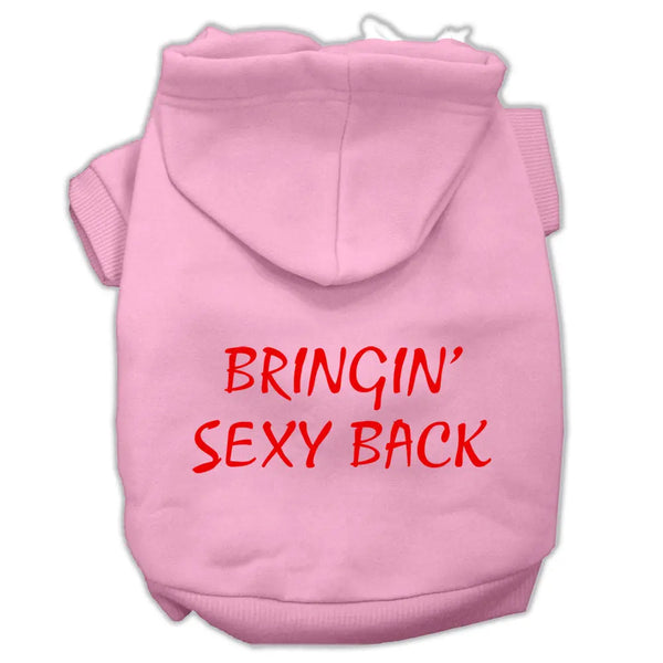 Bringin' Sexy Back Screen Print Pet Hoodies Light Pink Size Xs Default Title