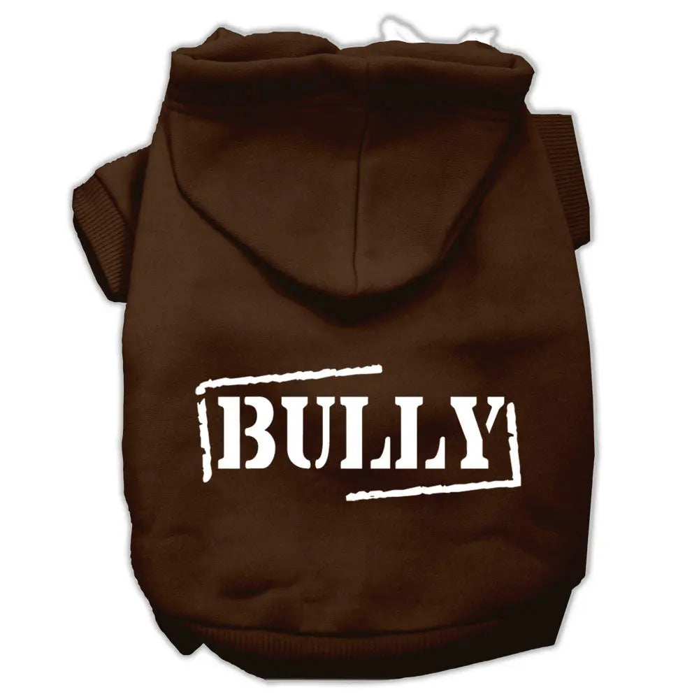 Bully Screen Printed Pet Hoodies Brown Size Xxl Default Title