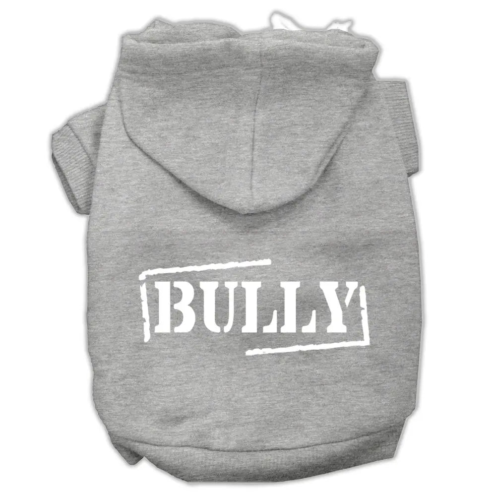 Bully Screen Printed Pet Hoodies Grey Size Xl Default Title