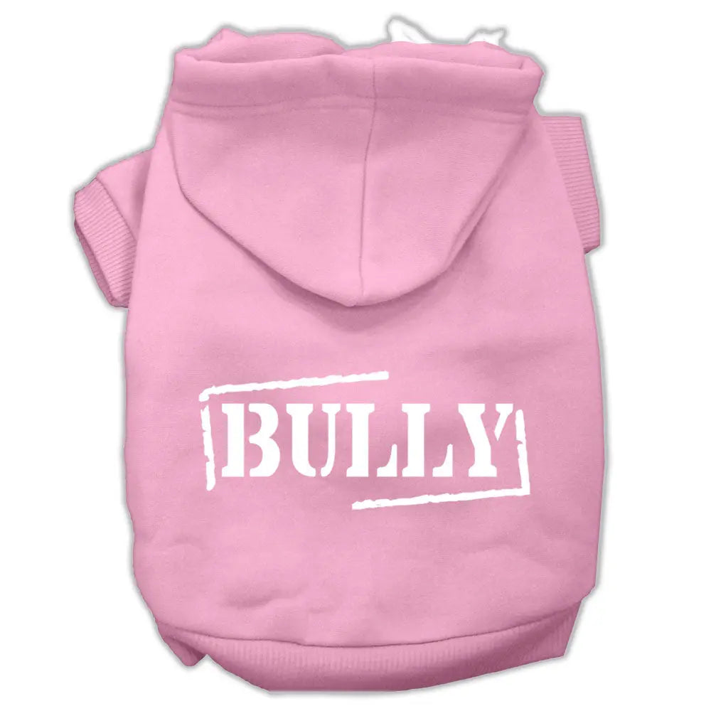 Bully Screen Printed Pet Hoodies Light Pink Size Xs Default Title